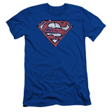 Superman Ripped And Shredded Adult 30/1 T-Shirt Royal Blue