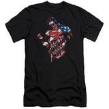 Superman The American Way Premium Canvas Adult Slim Fit 30/1 T-Shirt Black