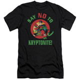 Superman Say No To Kryptonite Adult 30/1 T-Shirt Black