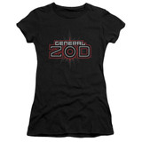 Superman Zod Logo Junior Women's Sheer T-Shirt Black