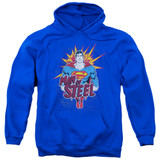 Superman Steel Pop Adult Pullover Hoodie Sweatshirt Royal Blue