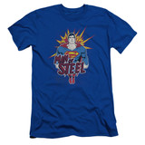 Superman Steel Pop Adult 30/1 T-Shirt Royal Blue