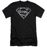 Superman Urban Camo Shield Adult 30/1 T-Shirt Black
