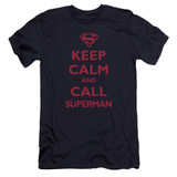 Superman Call Superman Premium Canvas Adult Slim Fit 30/1 T-Shirt Navy