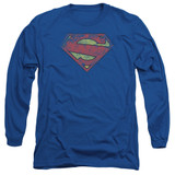 Superman New 52 Shield Adult Original Long Sleeve T-Shirt Royal Blue