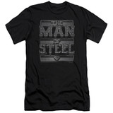 Superman Steel Text Adult 30/1 T-Shirt Black