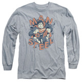 Superman Coming Through Adult Long Sleeve T-Shirt Athletic Heather