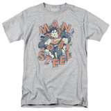 Superman Coming Through Adult 18/1 T-Shirt Athletic Heather