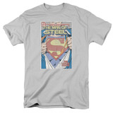 Superman Mos Cover Adult 18/1 T-Shirt Silver