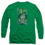 Superman Secret Revealved Adult Long Sleeve T-Shirt Kelly Green