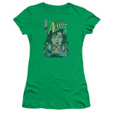 Superman Secret Revealved Junior Women's Sheer T-Shirt Kelly Green