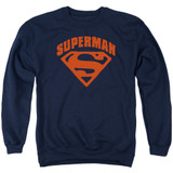 Superman Super Shield Adult Crewneck Sweatshirt Navy