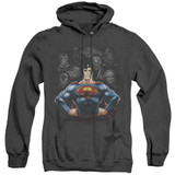 Superman Villains Adult Heather Hoodie Sweatshirt Black