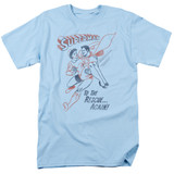 Superman To The Rescue Adult 18/1 T-Shirt Light Blue