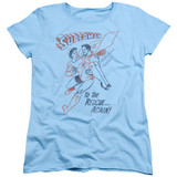 Superman To The Rescue Women's T-Shirt Light Blue