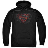 Superman Brick S Adult Pullover Hoodie Sweatshirt Black