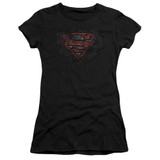 Superman Brick S Junior Women's Sheer T-Shirt Black