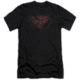 Superman Brick S Premuim Canvas Adult Slim Fit 30/1 T-Shirt Black