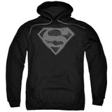 Superman Chainmail Adult Pullover Hoodie Sweatshirt Black