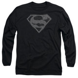 Superman Chainmail Adult Long Sleeve T-Shirt Black