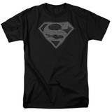 Superman Chainmail Adult 18/1 T-Shirt Black