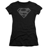 Superman Chainmail Junior Women's Sheer T-Shirt Black