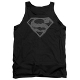 Superman Chainmail Adult Tank Top T-Shirt Black