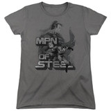 Superman Steel Poses Women's T-Shirt Charcoal