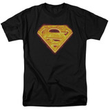 Superman Hot Steel Shield Adult 18/1 T-Shirt Black