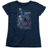 Superman Twilight Flight Women's T-Shirt Navy