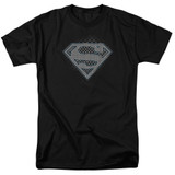 Superman Checkerboard Adult 18/1 T-Shirt Black