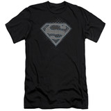 Superman Checkerboard Adult 30/1 T-Shirt Black