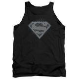 Superman Checkerboard Adult Tank Top T-Shirt Black