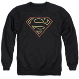 Superman Colored Shield Adult Crewneck Sweatshirt Black