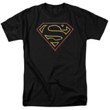 Superman Colored Shield Adult 18/1 T-Shirt Black
