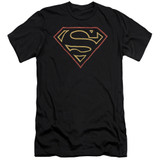 Superman Colored Shield Adult 30/1 T-Shirt Black