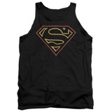 Superman Colored Shield Adult Tank Top T-Shirt Black