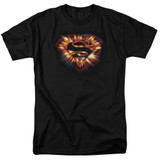 Superman Space Burst Shield Adult 18/1 T-Shirt Black