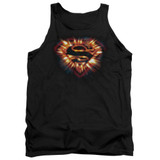 Superman Space Burst Shield Adult Tank Top T-Shirt Black