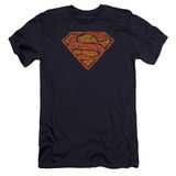 Superman Messy S Premuim Canvas Adult Slim Fit 30/1 T-Shirt Navy