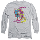 Superman Parajerk Adult Long Sleeve T-Shirt Silver