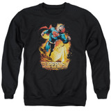 Superman Space Case Adult Crewneck Sweatshirt Black