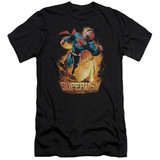 Superman Space Case Premuim Canvas Adult Slim Fit 30/1 T-Shirt Black