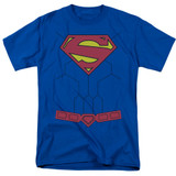 Superman New 52 Torso Adult 18/1 T-Shirt Royal Blue