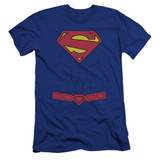 Superman New 52 Torso Premuim Canvas Adult Slim Fit 30/1 T-Shirt Royal Blue