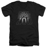 Superman Before Zod Adult V-Neck T-Shirt Black
