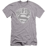 Superman Man Of St-Shirtl Shield Premuim Canvas Adult Slim Fit 30/1 T-Shirt Athletic Heather