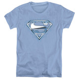 Superman Tribal Chrome Shield Women's T-Shirt Carolina Blue