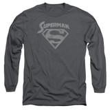 Superman Super Arch Adult Long Sleeve T-Shirt Charcoal