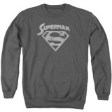Superman Super Arch Adult Crewneck Sweatshirt Charcoal